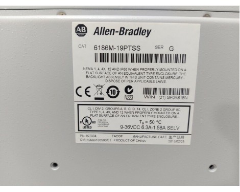 Allen Bradley 6186M-19PTSS Ser.G BULLETIN 6186M 19