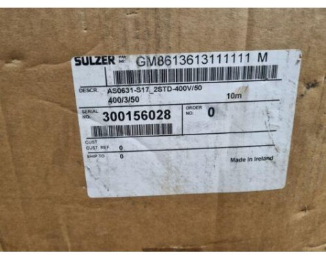 Sulzer AS0631-S17_2STD-400V/50 HI-Fog Feed Water Pump AS 0631 S17/2D