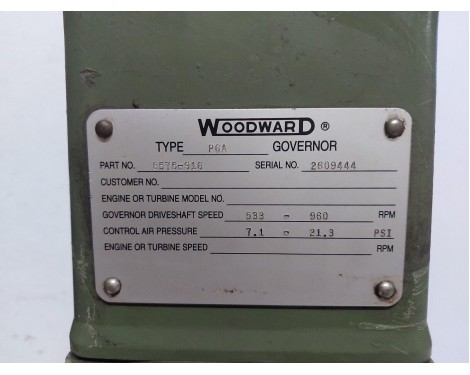 Woodward Type PGA Governor P/N 8575-916 R.P.M 533-960