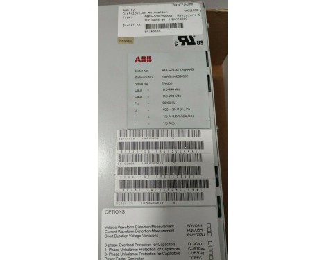 ABB REF543CM129AAAB FEEDER TERMINAL SOFTWARE NO 1MRS110039-002