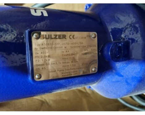 Sulzer AS0631-S17_2STD-400V/50 HI-Fog Feed Water Pump AS 0631 S17/2D