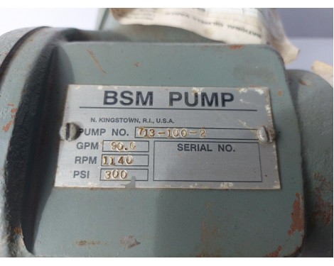 BSM 713-100-2 Pump GPM 90.6 RPM 1140 PSI 300