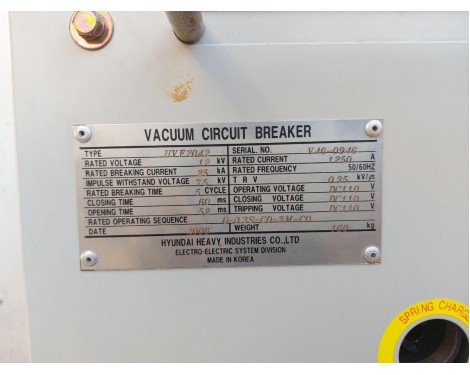 Hyundai HVF2042 Vacuum Circuit Breaker 1250 A